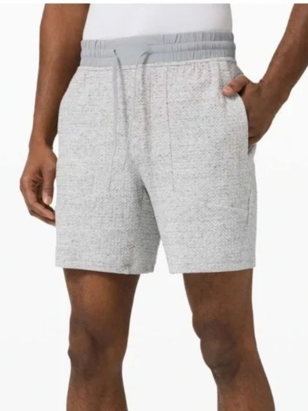 Lululemon At Ease Short 7” Heathered Melody Light Grey